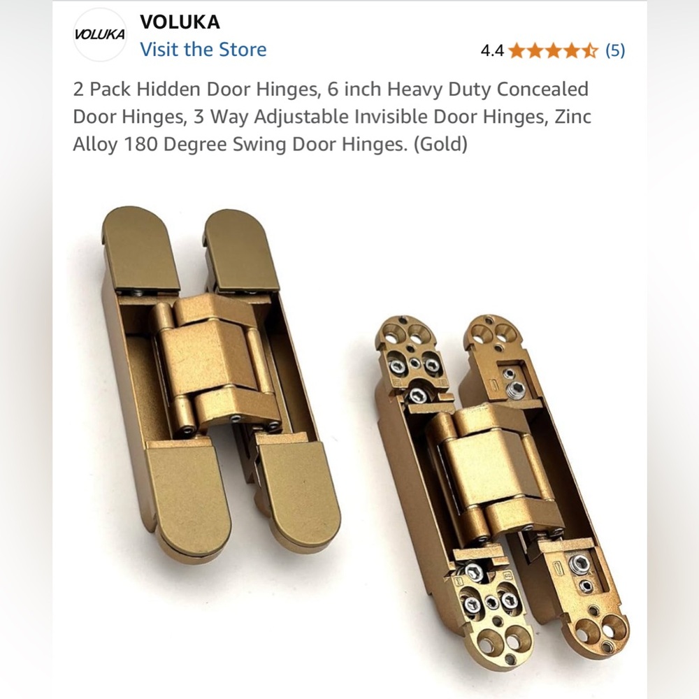 Voluka hidden hinges